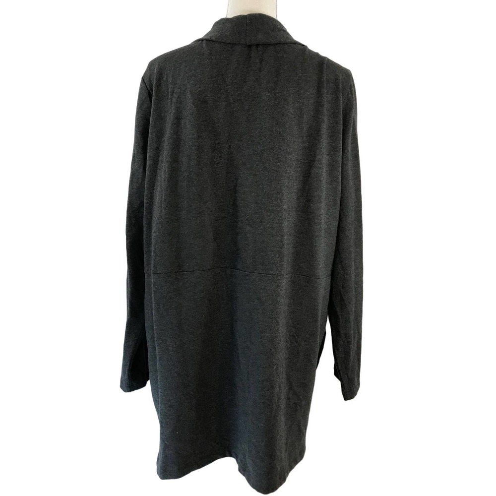 J Jill Pure Jill Womens Open Front Cardigan Pima Cotton Long Sleeve Gray Sz XL - Picture 4 of 10